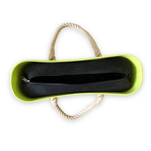 O bag obag Fullspot Lime Green with Natural Long Rope Handles Classic Bag - Picture 9 of 11